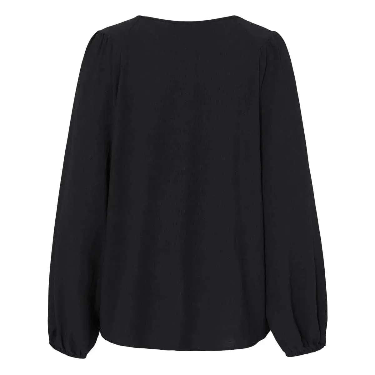 Round Neck Gathering Long Sleeve Top