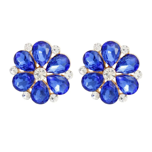 Royal Cluster Flower Stud Earrings - Fashion Jewelry Pinktown