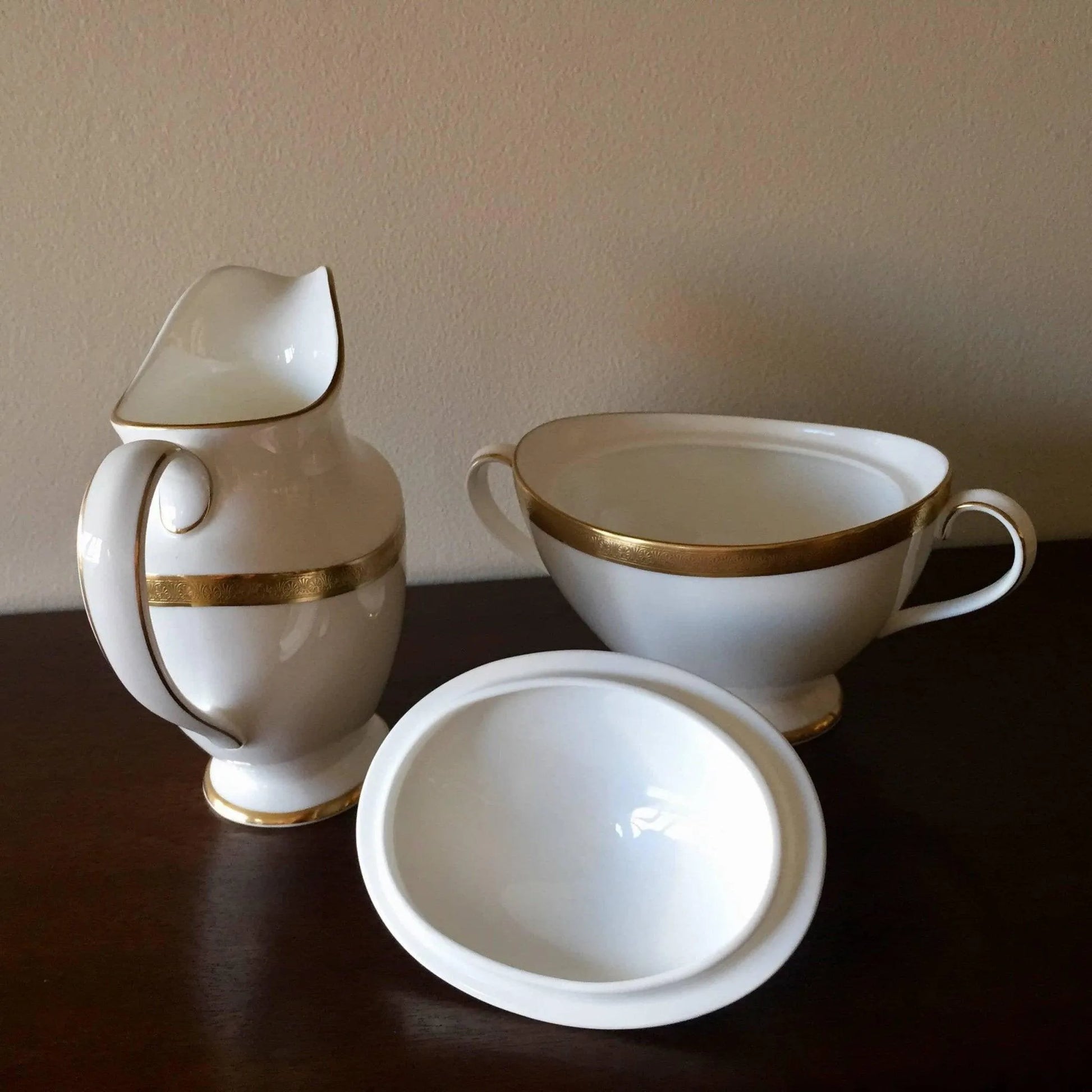 Royal Gold by Royal Doulton Creamer and Covered Sugar Set Jewelry Bubble