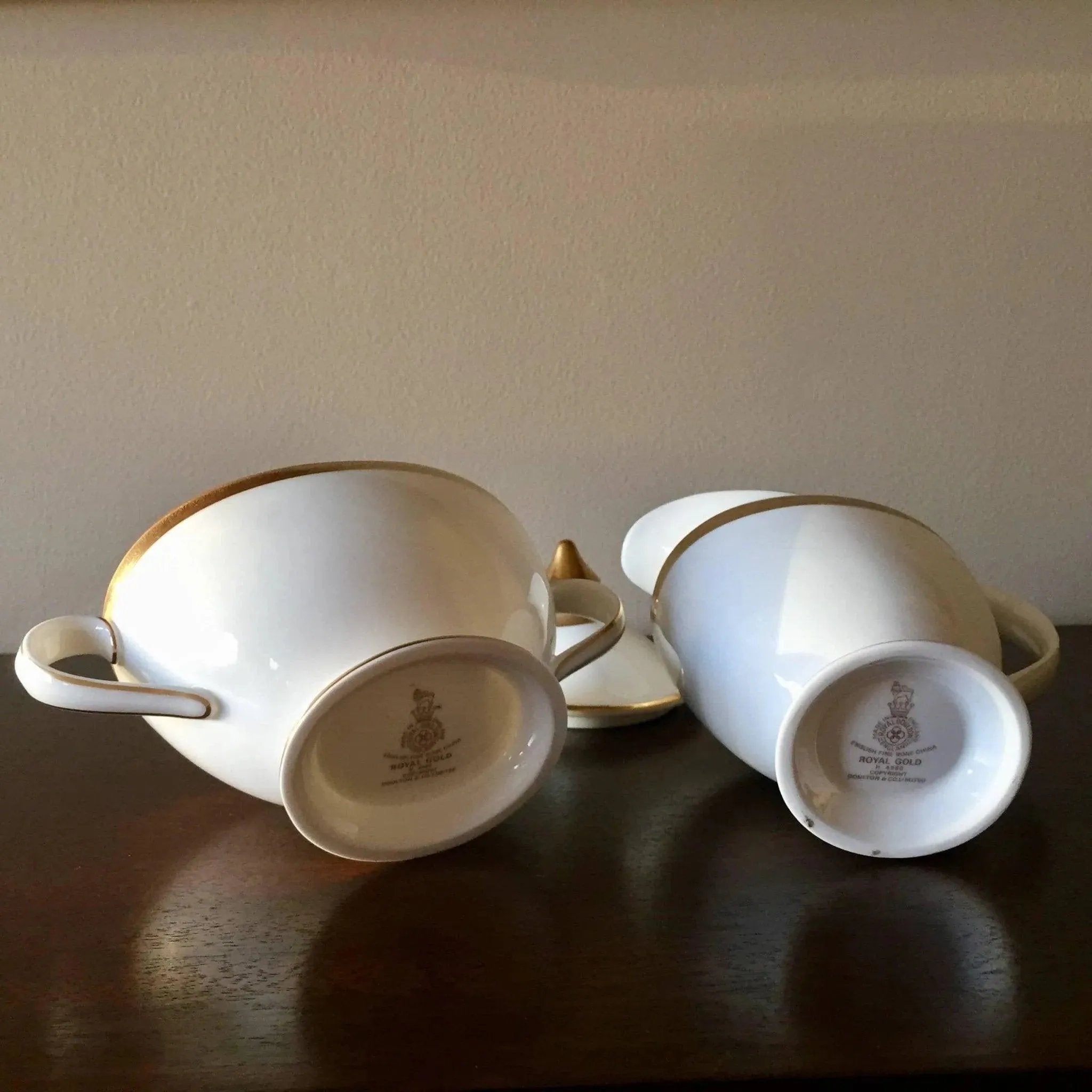 Royal Gold by Royal Doulton Creamer and Covered Sugar Set