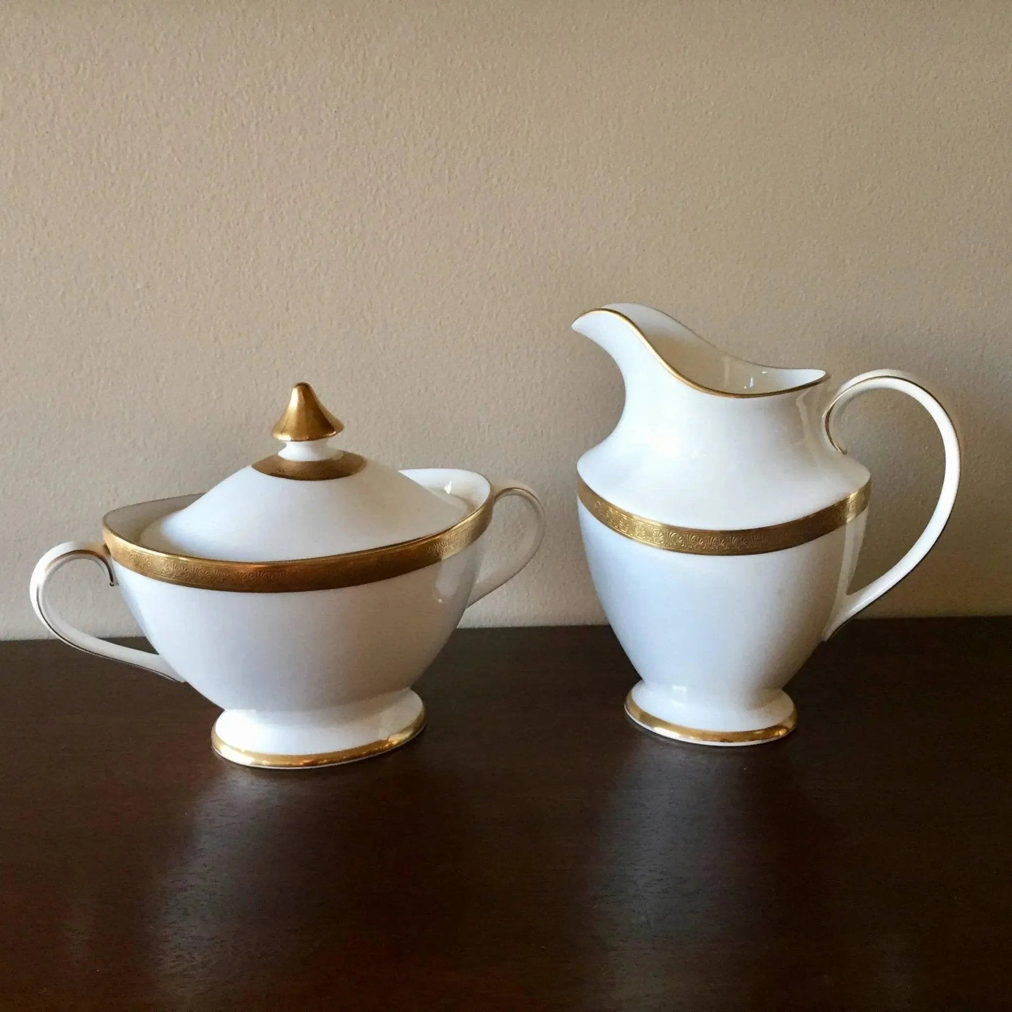 Royal Gold by Royal Doulton Creamer and Covered Sugar Set