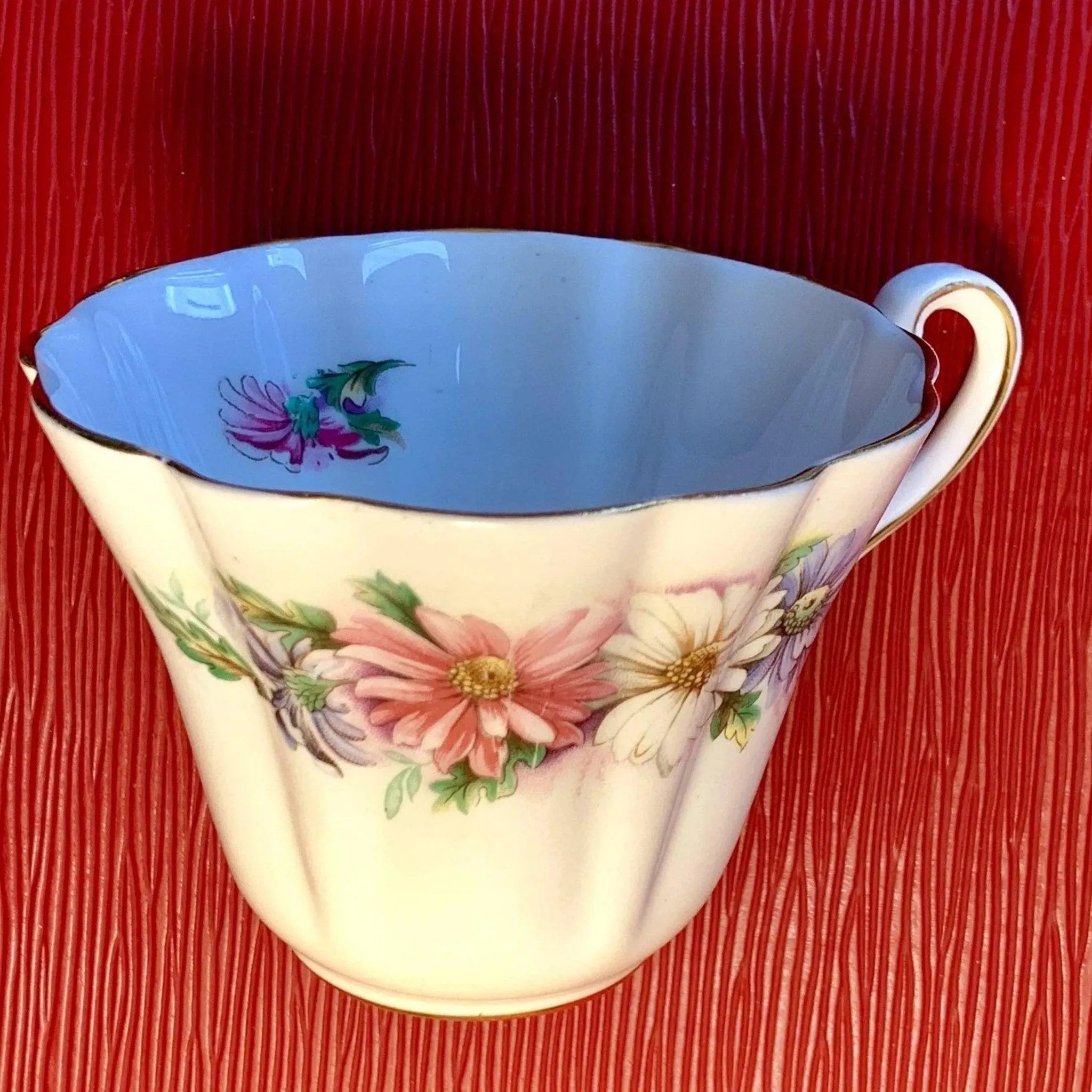Royal Stafford Bone China in the “Daisy Chain” Pattern Vintage Teacup Saucer Set