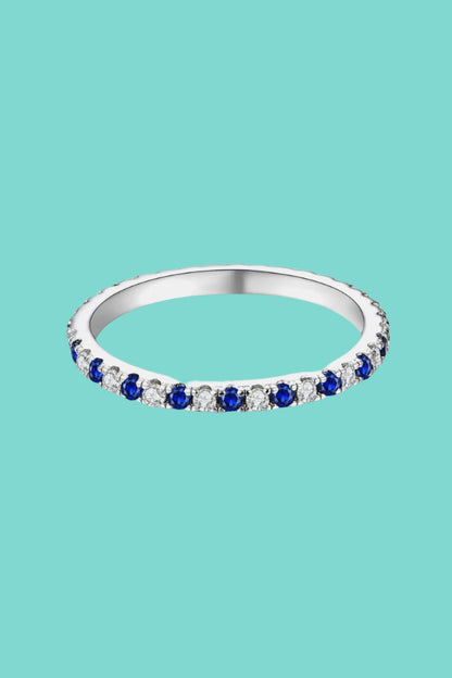 Sapphire Moissanite Eternity Band Ring Jewelry Bubble