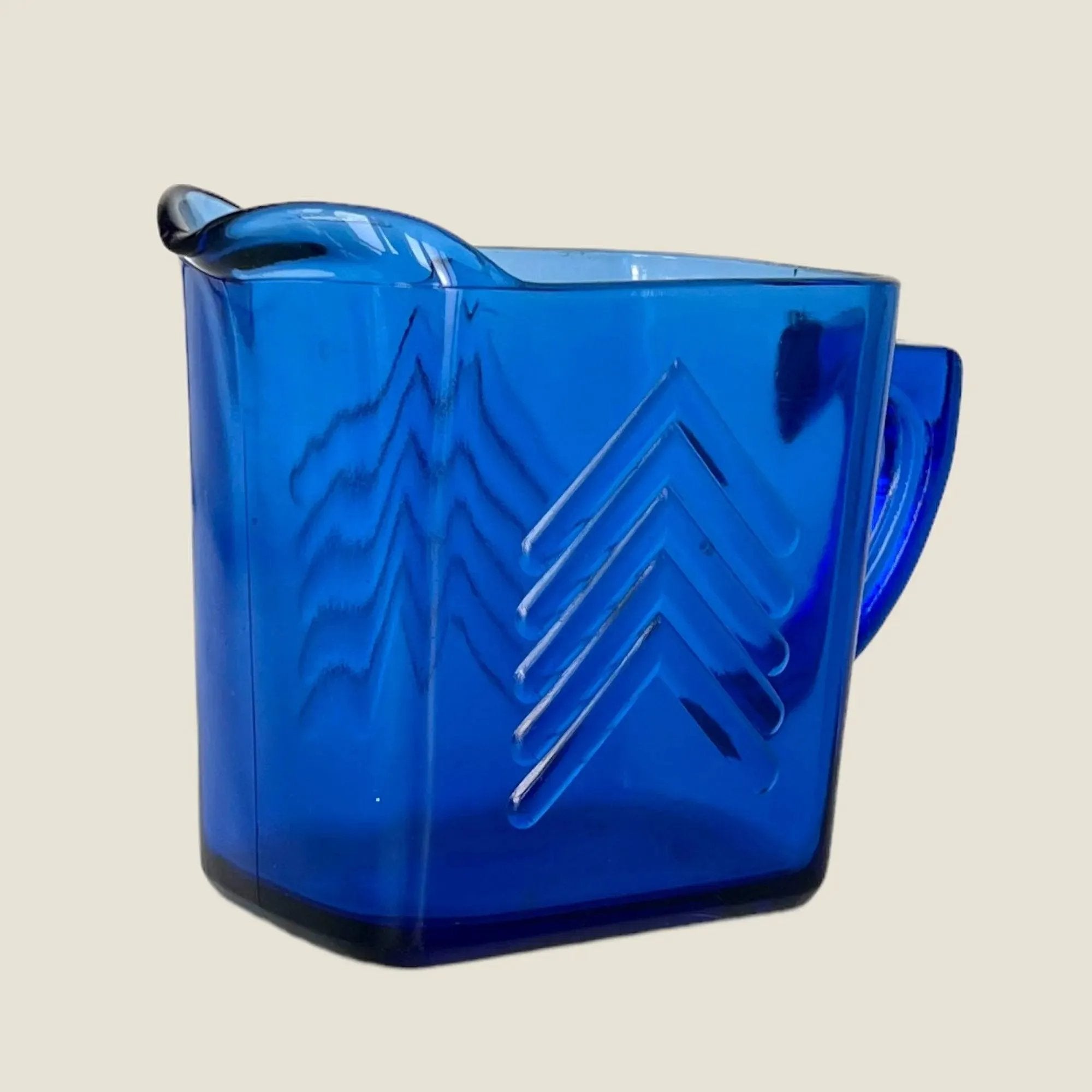 Serve Milk in a Vintage Blue Glass Pitcher