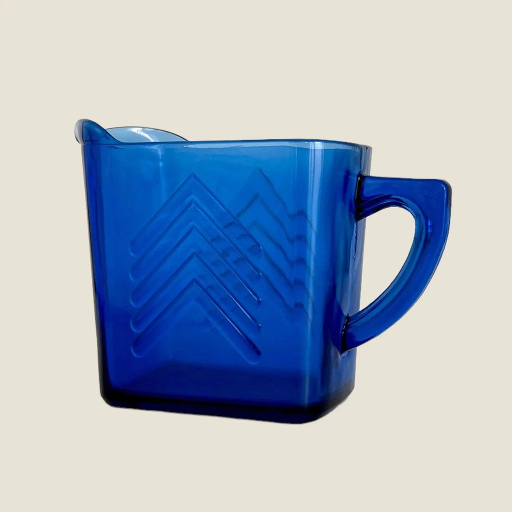 Serve Milk in a Vintage Blue Glass Pitcher