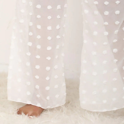 Sheer Polka Dot Wide Pants Jewelry Bubble