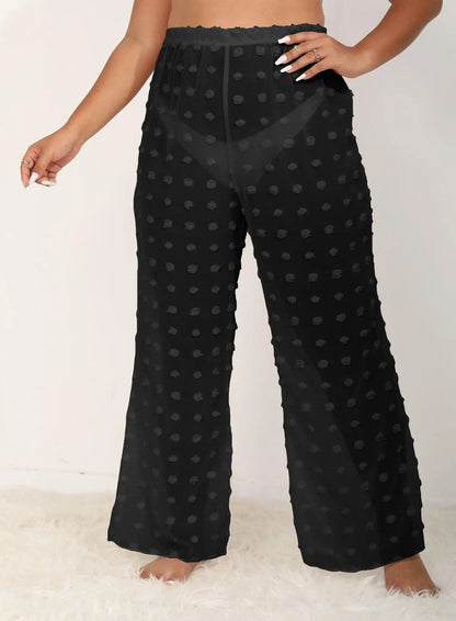 Sheer Polka Dot Wide Pants Jewelry Bubble