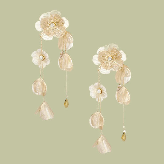 Shine Bright: Golden Metallic Floral Earrings To Turn Heads Pinktown