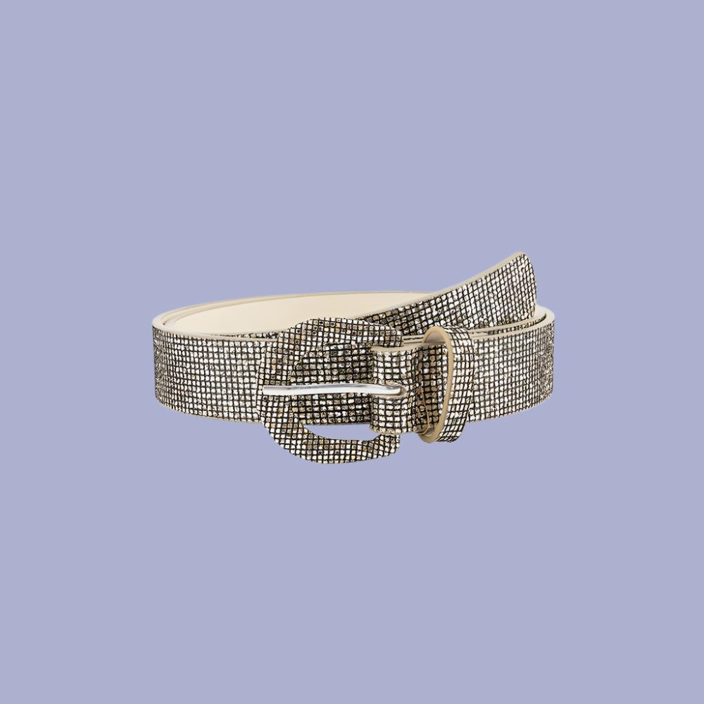 Shine On: Women's Full Sequin Faux Leather Belt Jewelry Bubble