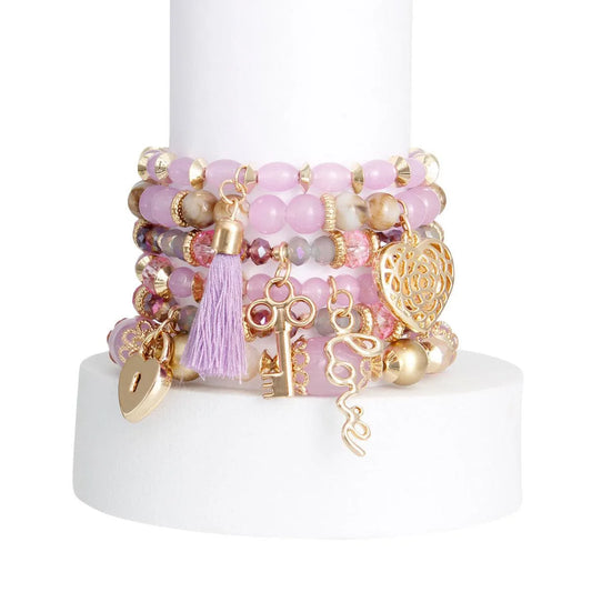 Shop Lavender Bead Charm Bracelets - Affordable and Elegant Jewelry Bubble