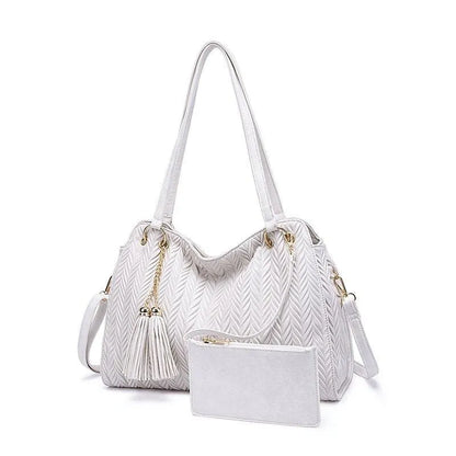 Shoulder Strap Tassel Tote Bag Set Jewelry Bubble