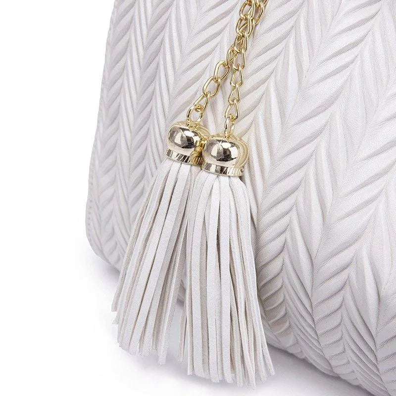 Shoulder Strap Tassel Tote Bag Set Jewelry Bubble