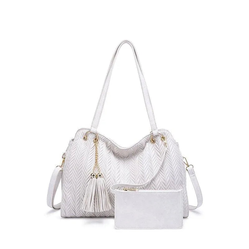 Shoulder Strap Tassel Tote Bag Set Jewelry Bubble