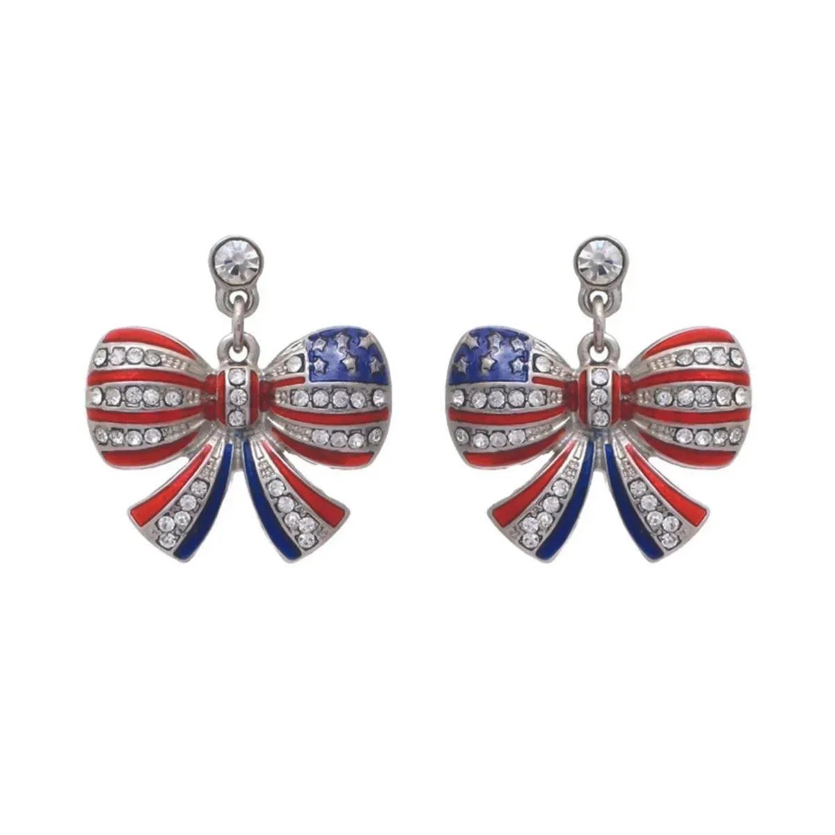 Show Your Love for Country with Patriotic Bow Earrings