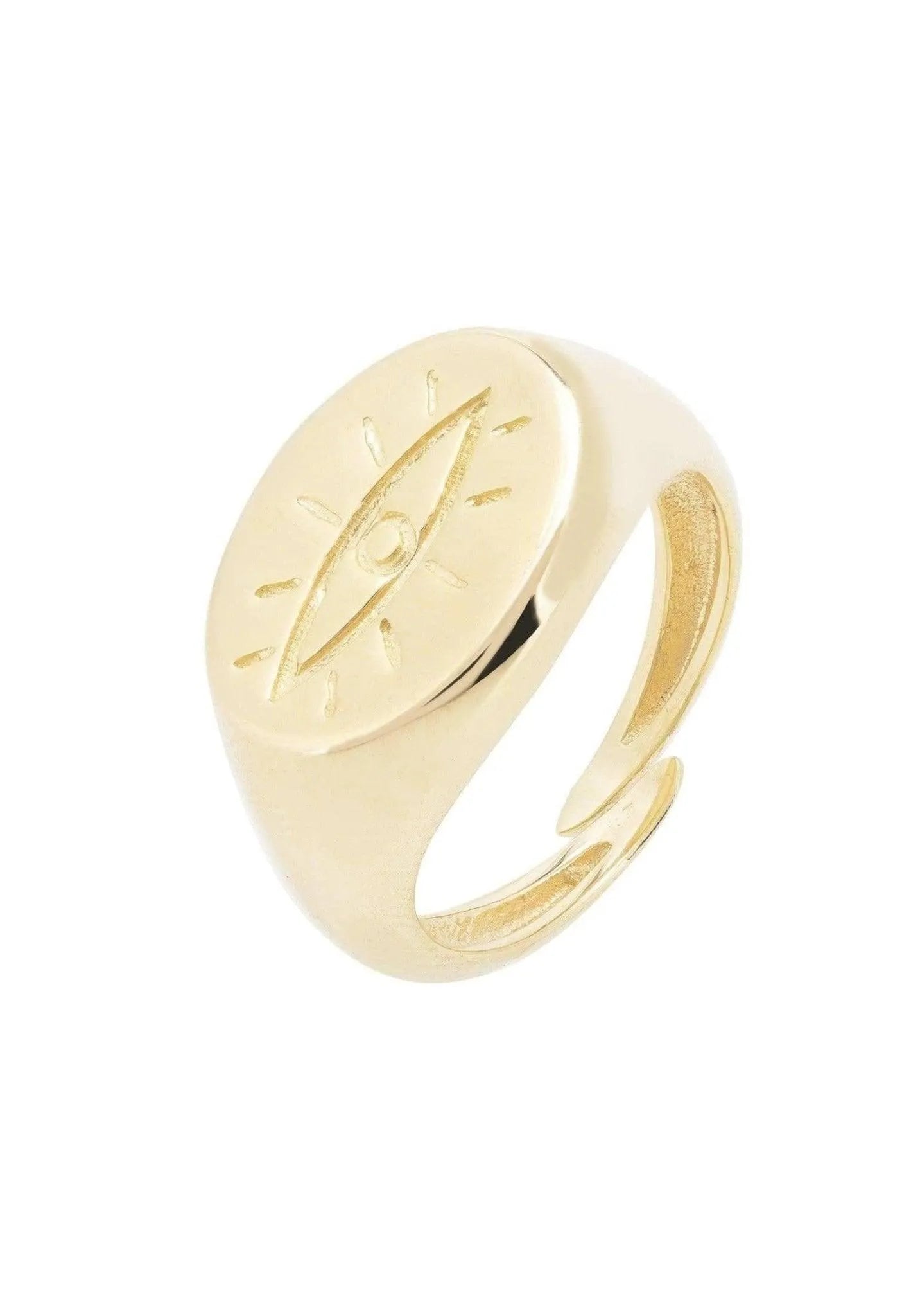 Signet Ring Third Eye Gold Plated Jewelry Bubble