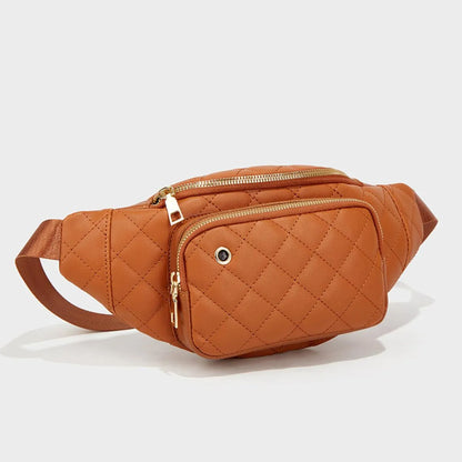 Simple Rhombus Pattern Crossbody Waist Bag Kiwidrop