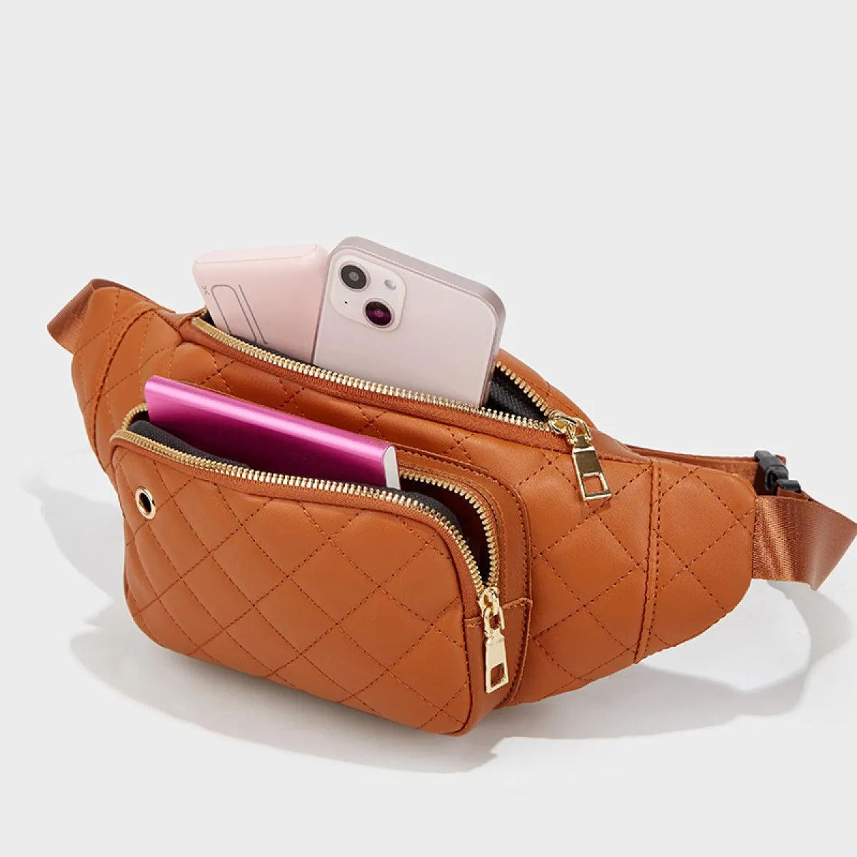 Simple Rhombus Pattern Crossbody Waist Bag Kiwidrop