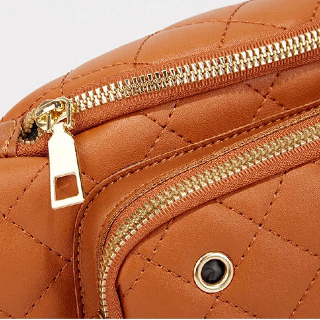 Simple Rhombus Pattern Crossbody Waist Bag