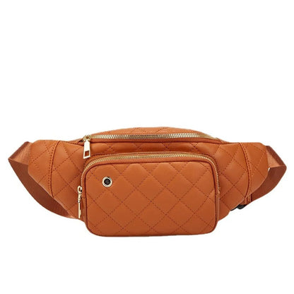 Simple Rhombus Pattern Crossbody Waist Bag Kiwidrop