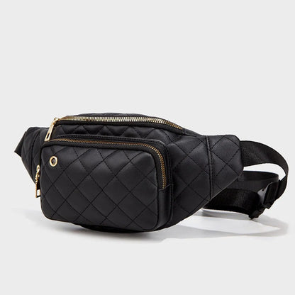 Simple Rhombus Pattern Crossbody Waist Bag Kiwidrop