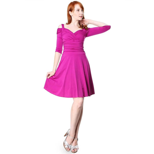 Slip On Short Flattering and Slimming Cocktail Dress Evanese Inc