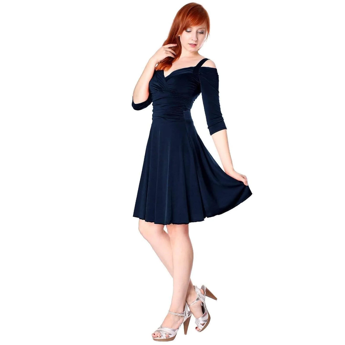 Slip On Short Flattering and Slimming Cocktail Dress Jewelry Bubble