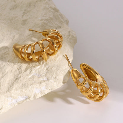 Small Ridge Hoop Earrings Standout Addition Jewelry Bubble