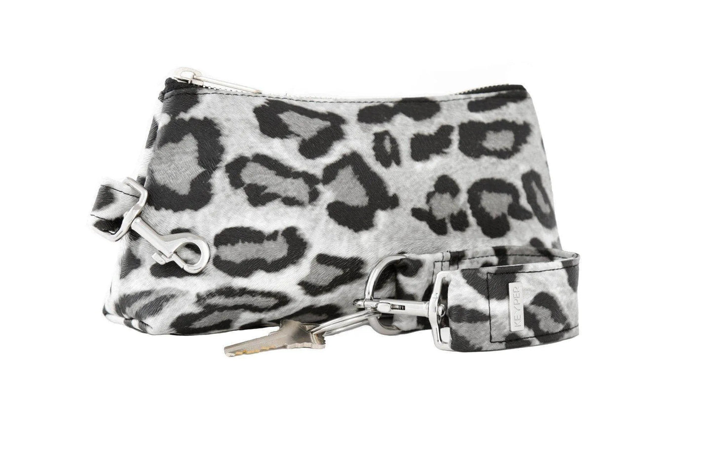 Snow Leopard Vegan Leather 2-Piece Wristlet Set Jewelry Bubble