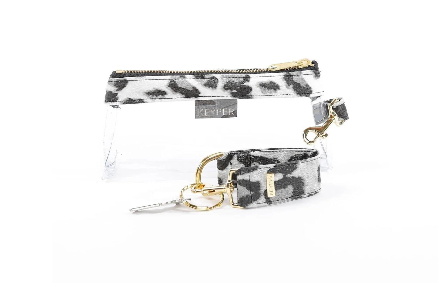 Snow Leopard Vegan Leather 2-Piece Wristlet Set Jewelry Bubble