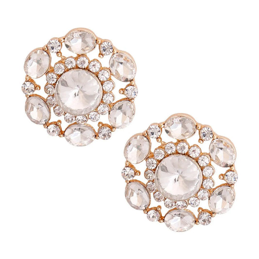 Sparkle Stud Earrings Gold Plated Pinktown