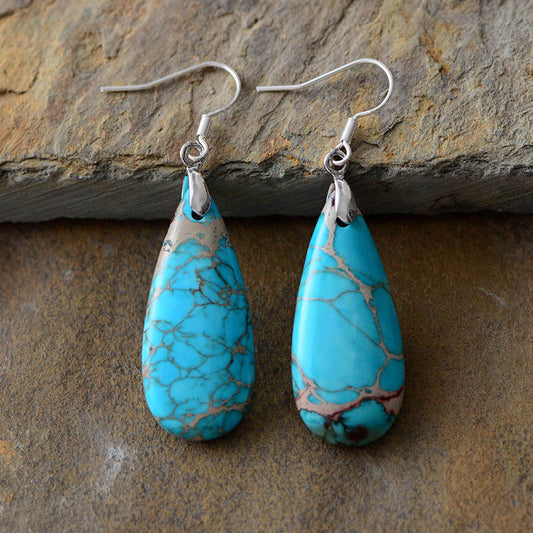 Spirit of Tibet: Jasper Stone Dangle Earrings Trendsi