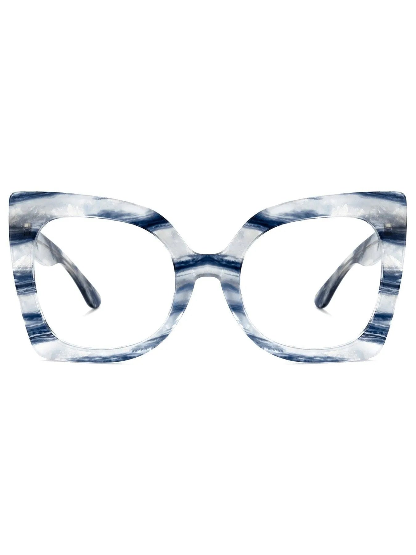 Square Acetate Frames Blue Jewelry Bubble