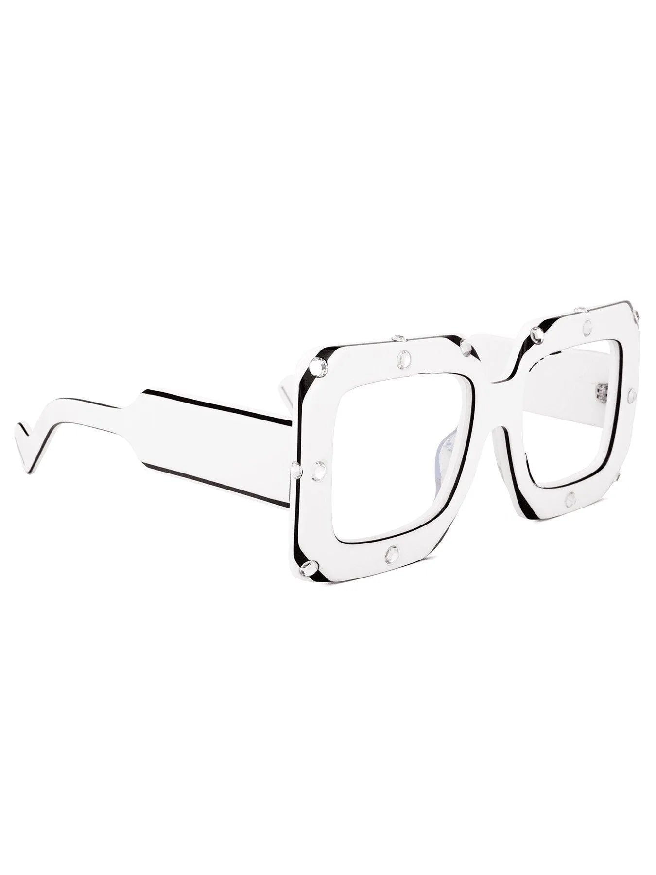 Square Eyewear Frame Perfectly Clear Style Jewelry Bubble