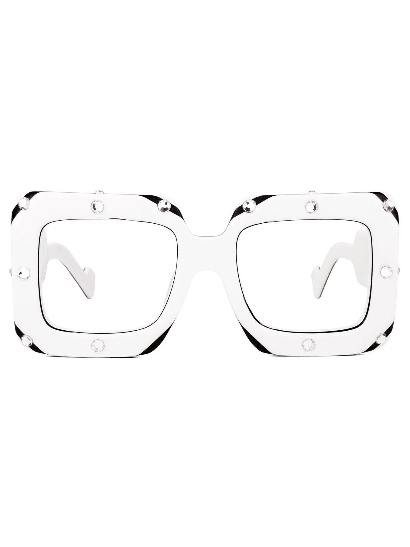 Square Eyewear Frame Perfectly Clear Style Jewelry Bubble