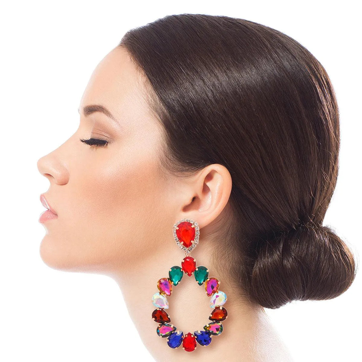 Statement Earrings Multicolor Teardrop Jewelry Bubble