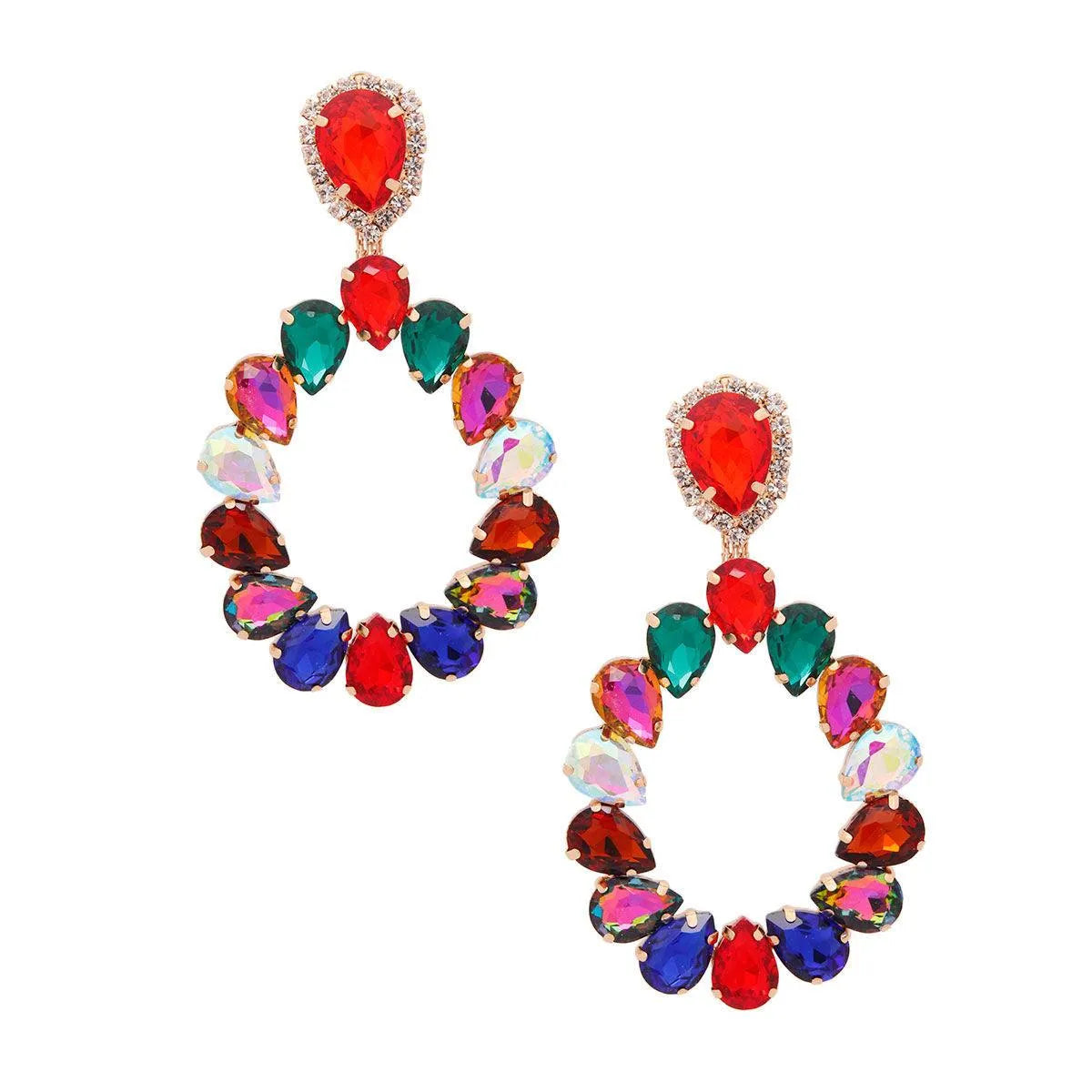 Statement Earrings Multicolor Teardrop Jewelry Bubble