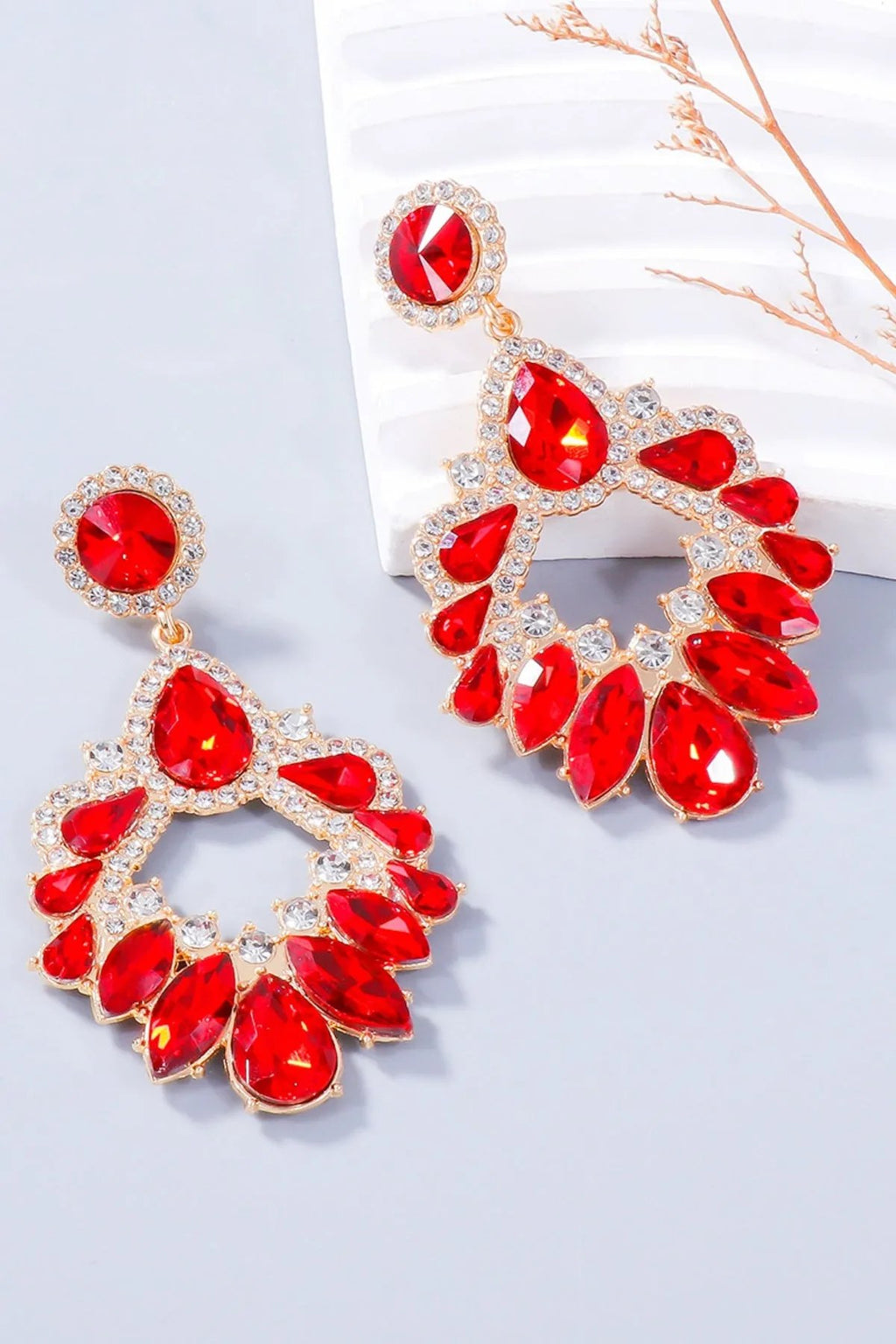 Statement Rhinestone Chandelier Earrings - Glamorous Sparkling Jewelry