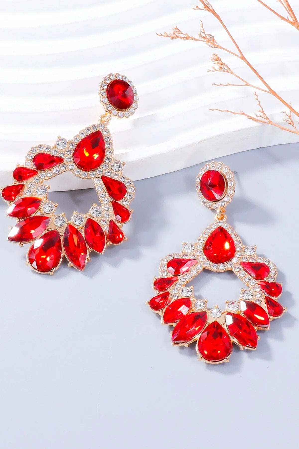 Statement Rhinestone Chandelier Earrings - Glamorous Sparkling Jewelry