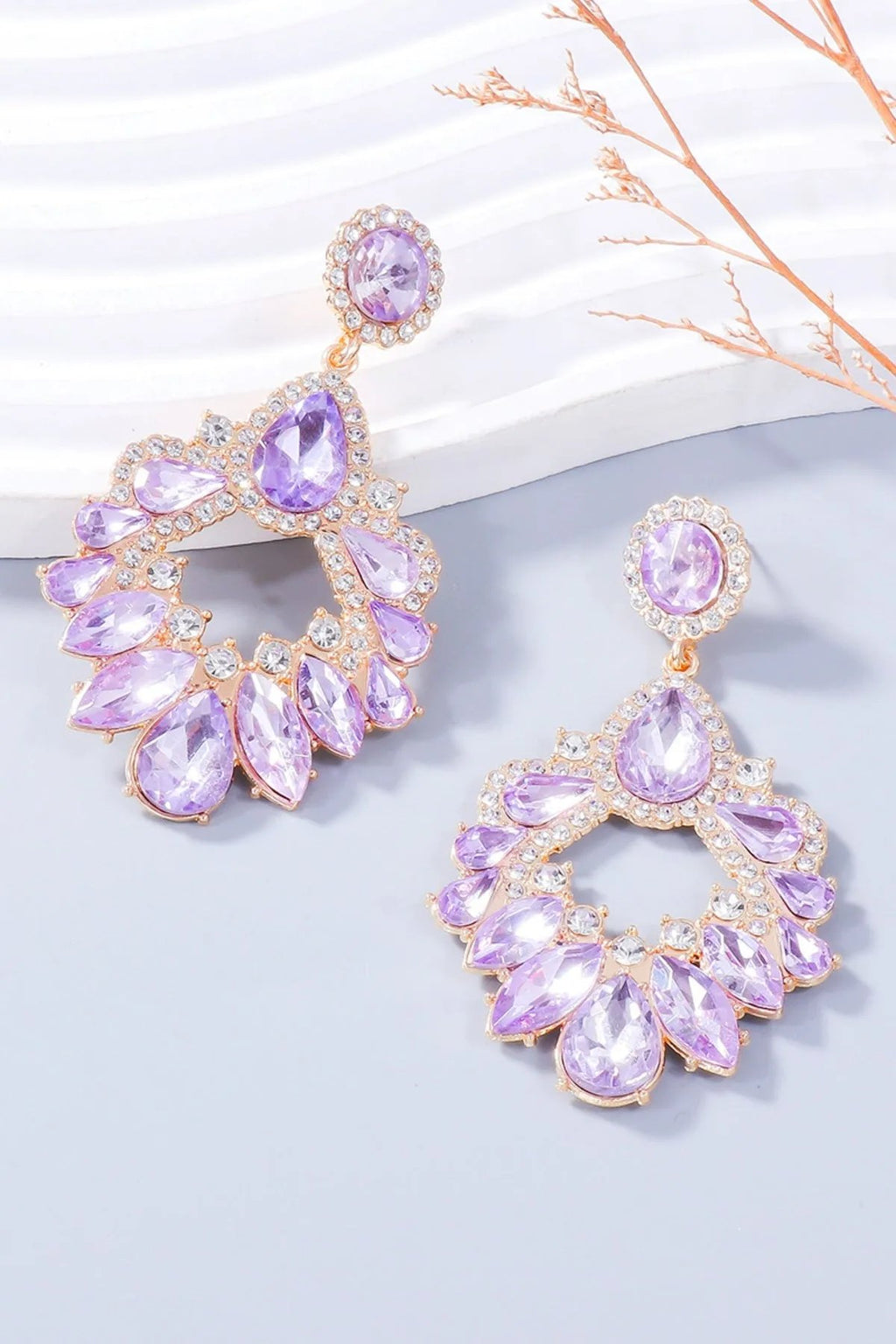 Statement Rhinestone Chandelier Earrings - Glamorous Sparkling Jewelry