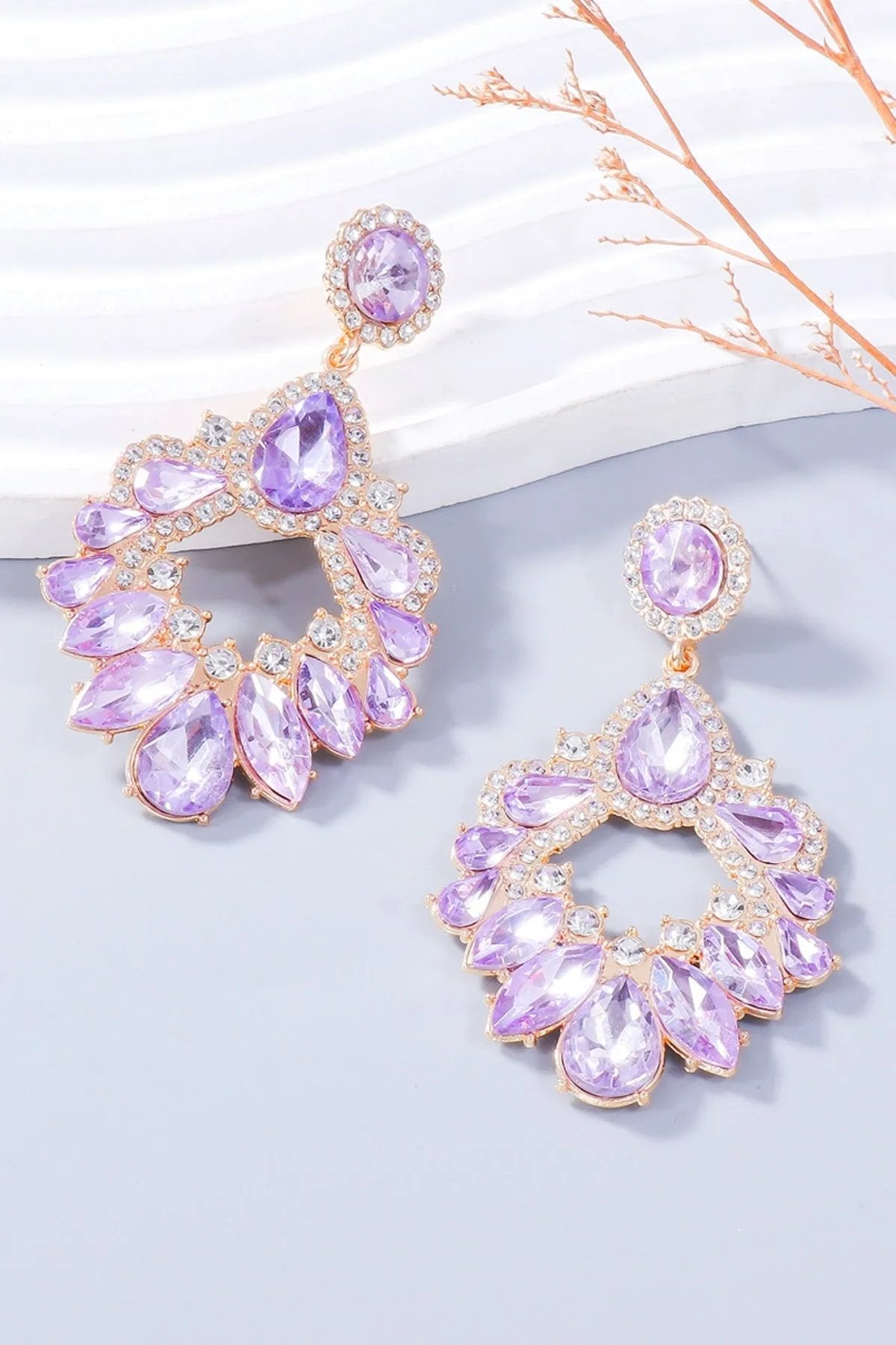 Statement Rhinestone Chandelier Earrings - Glamorous Sparkling Jewelry
