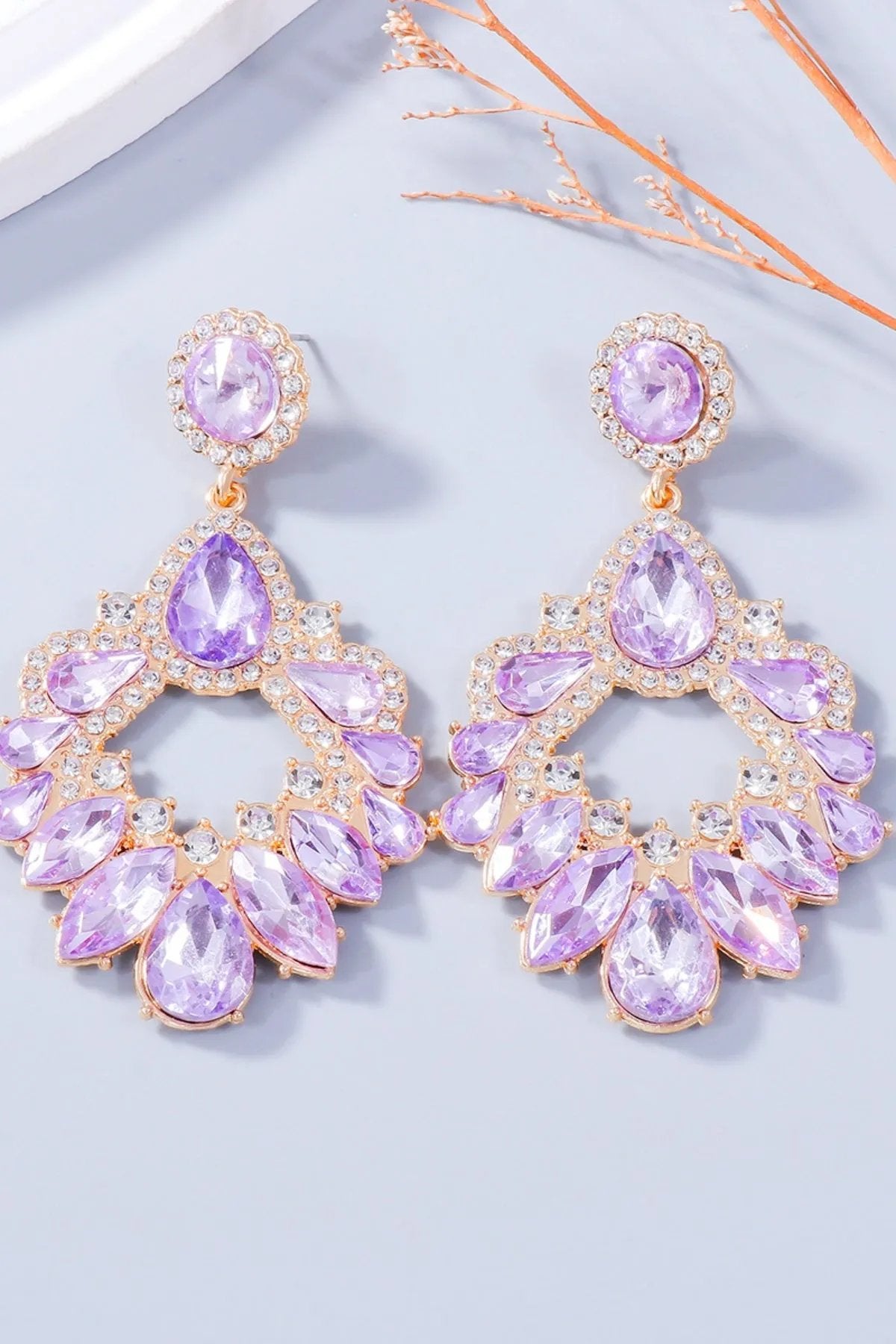 Statement Rhinestone Chandelier Earrings - Glamorous Sparkling Jewelry