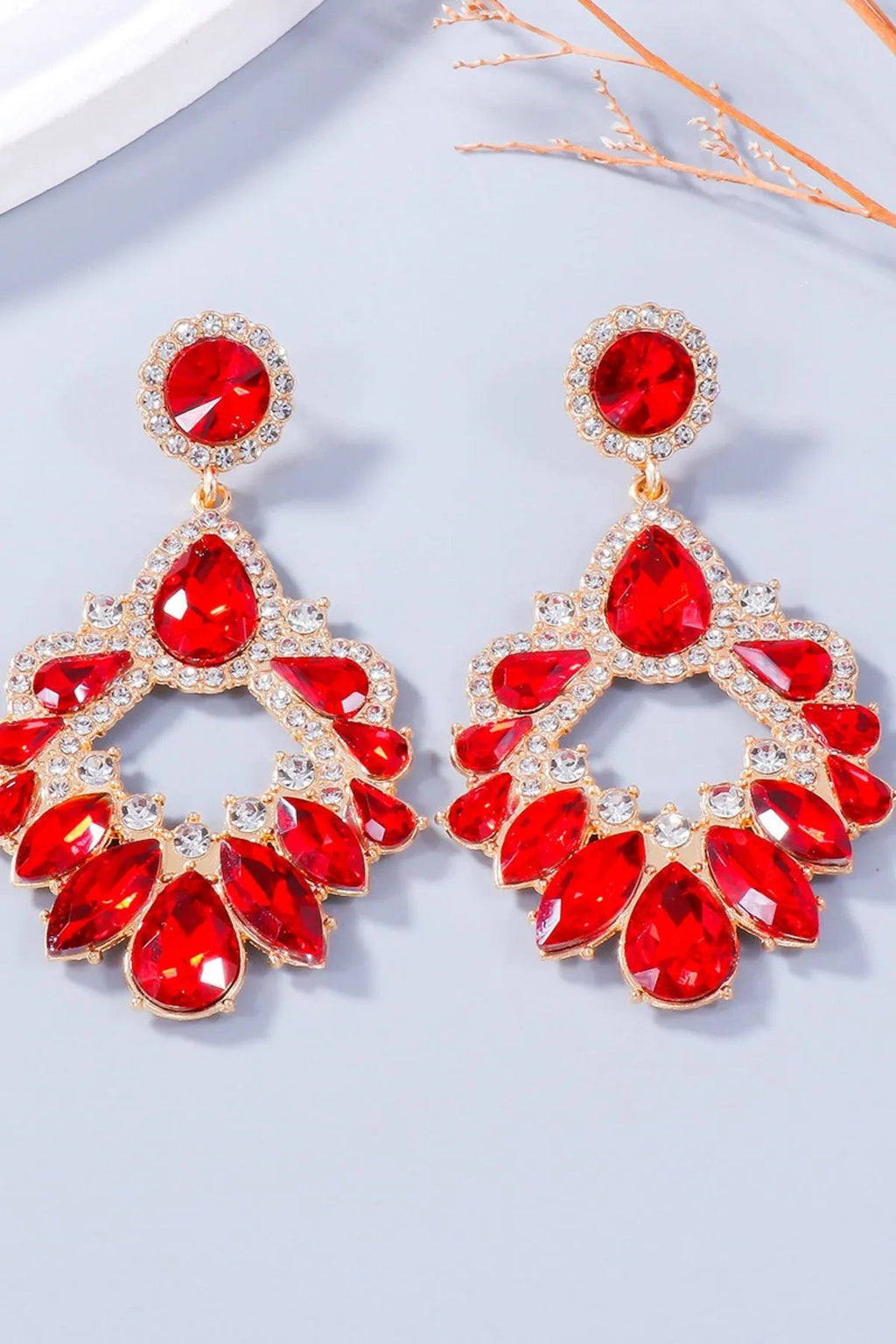 Statement Rhinestone Chandelier Earrings - Glamorous Sparkling Jewelry