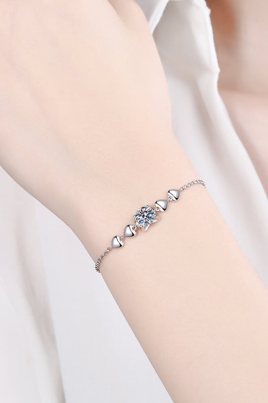 Sterling Silver Moissanite Infinity Heart Bracelet Jewelry Bubble