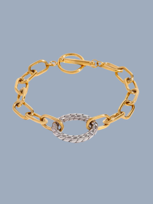 Stunning 18K Gold-Plated Two-Tone Bracelet Jewelry Bubble