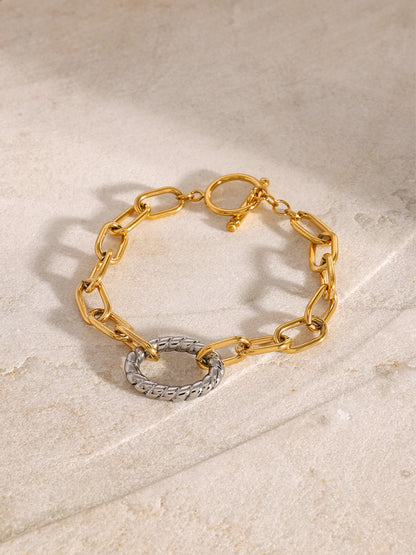 Stunning 18K Gold-Plated Two-Tone Bracelet Jewelry Bubble