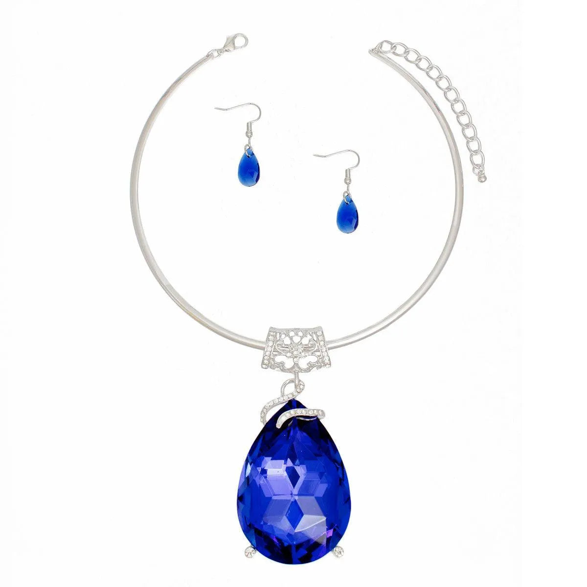 Stunning Blue Teardrop Pendant Fashion Jewelry Set: Shop Now! Jewelry Bubble