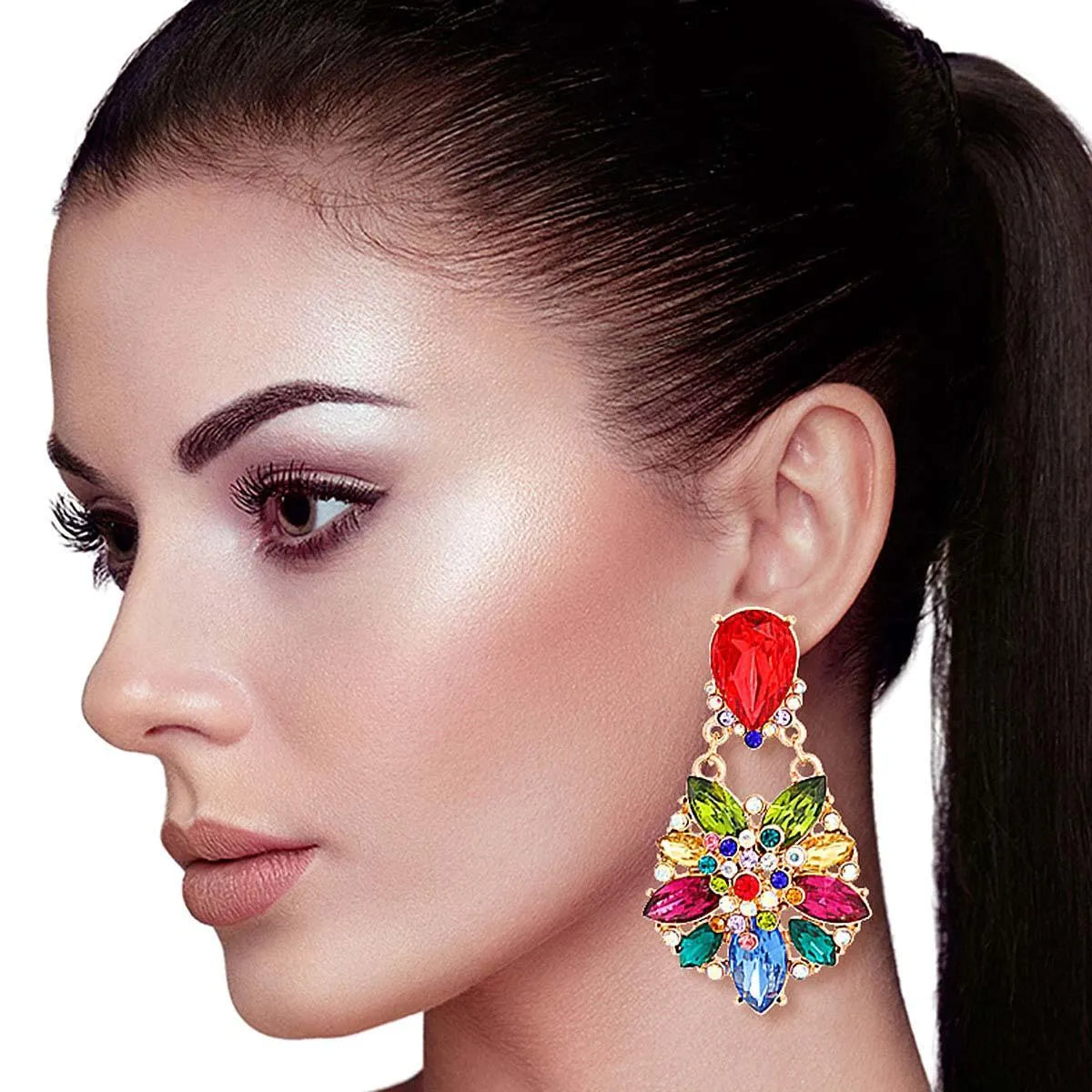 Stunning Multicolor Drop Dangle Earrings: Add Sparkle Today! Jewelry Bubble