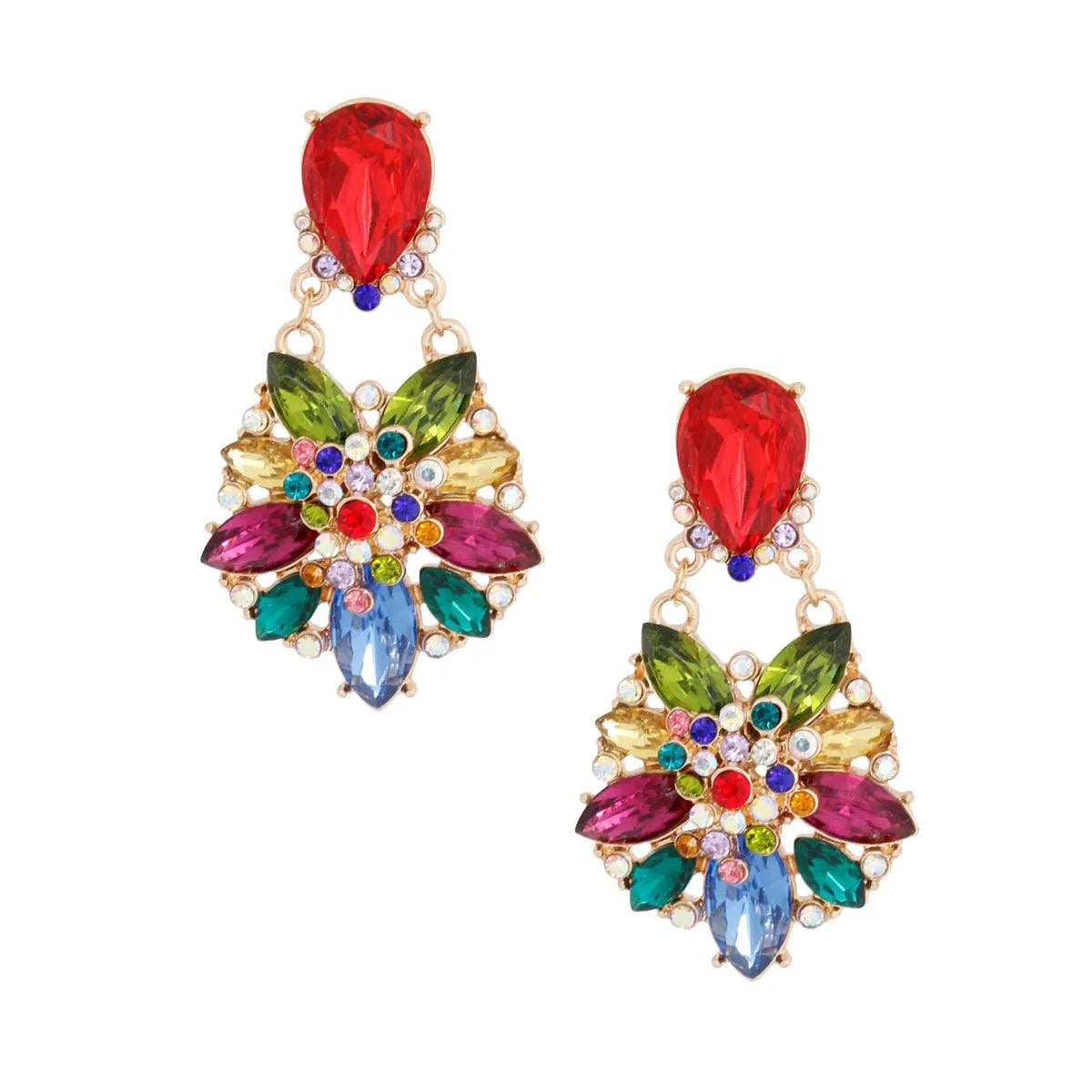 Stunning Multicolor Drop Dangle Earrings: Add Sparkle Today! Jewelry Bubble