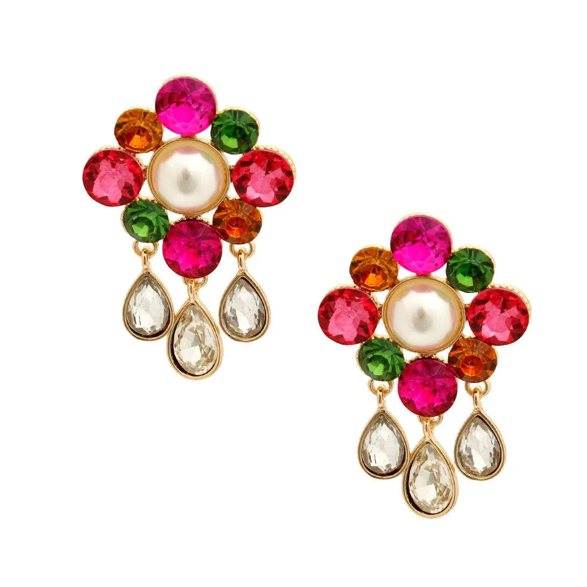 Stunning Multicolor Stud Flower Clear Droplet Earrings That Will Make You Shine Pinktown