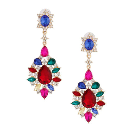 Stunning Multicolor Teardrop Earrings: Add Sparkle to Your Outfit Jewelry Bubble